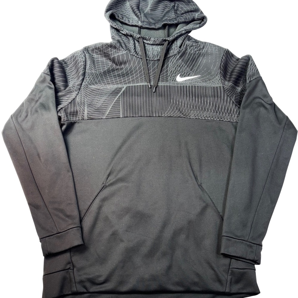 Nike Therma Fleece Hoodie Dri-FIT Pullover Men's Large Tall Black Athletic